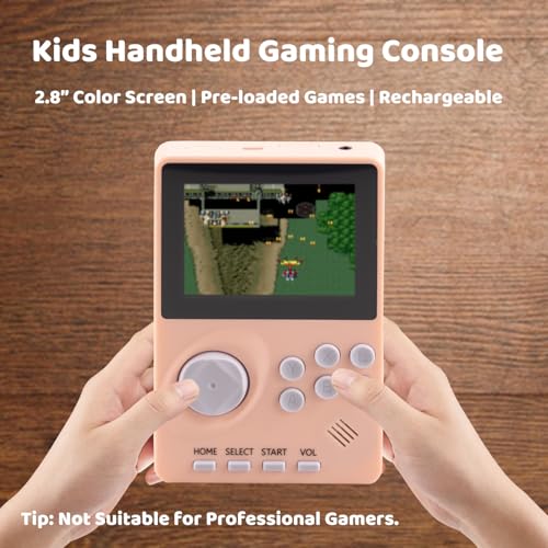 Kids Handheld Video Game Console with 100 16-bit Games, 2.8" Color Screen, Rechargeable Battery (Light Blue) J5932