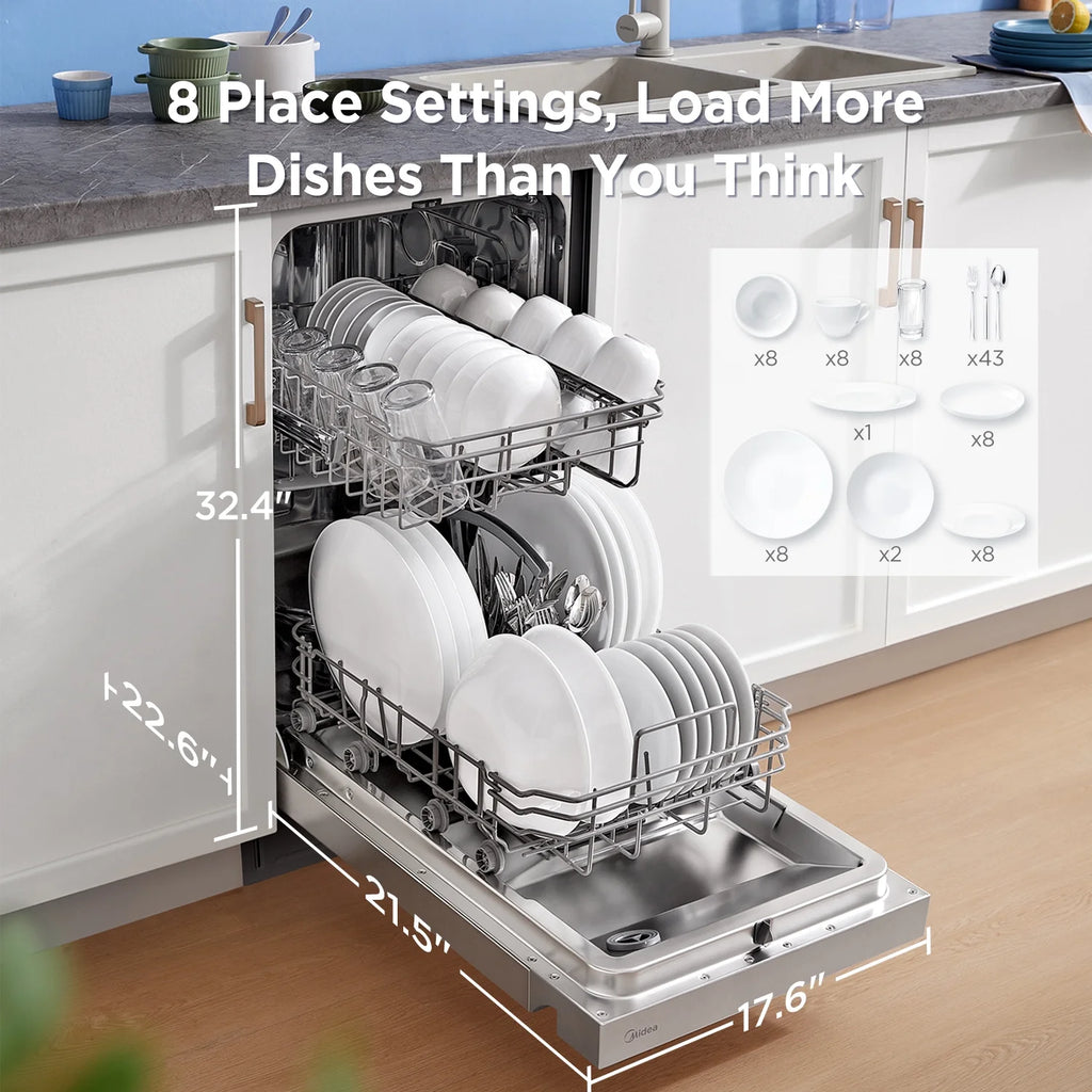 18" Front Control 2-Rack Dishwasher, Stainless Steel C5783