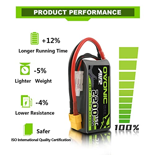 3s Lipo Battery 2200mAh 11.1V 35C with XT60 Connector (2pcs) A44331