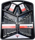 32 Pc Chrome Vanadium Steel Combination Wrench Set J27049