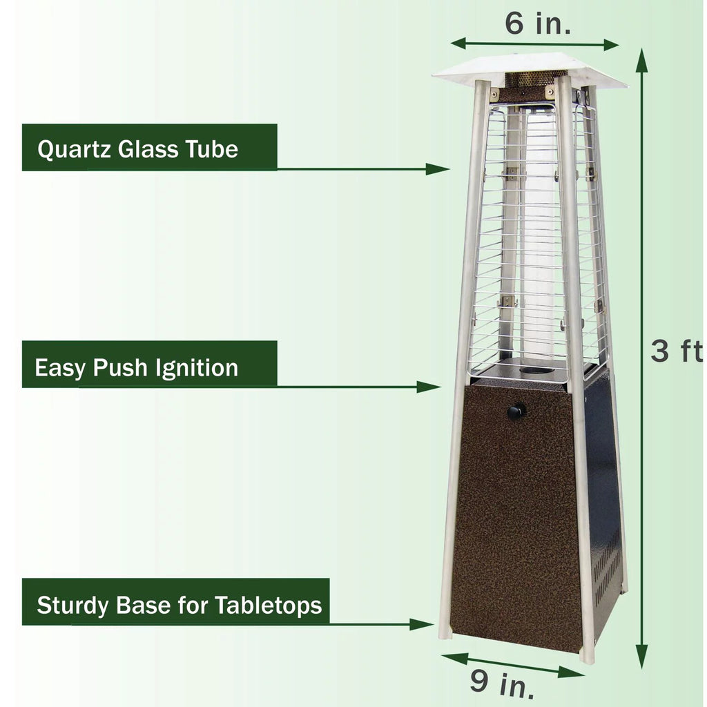 Mini Pyramid Tabletop Propane Patio Heater in Hammered Bronze G753