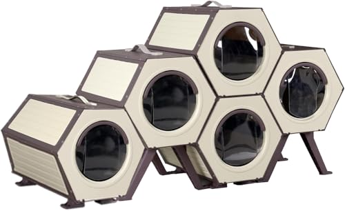 Weatherproof Insulated Cat House with Escape Door (4 Sets) E6630