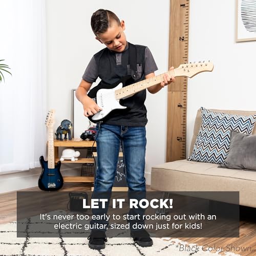 30in Kids Electric Guitar Starter Kit with 5W Amplifier, Strap, Gig Bag, Strings, Picks - Metallic Blue S30950