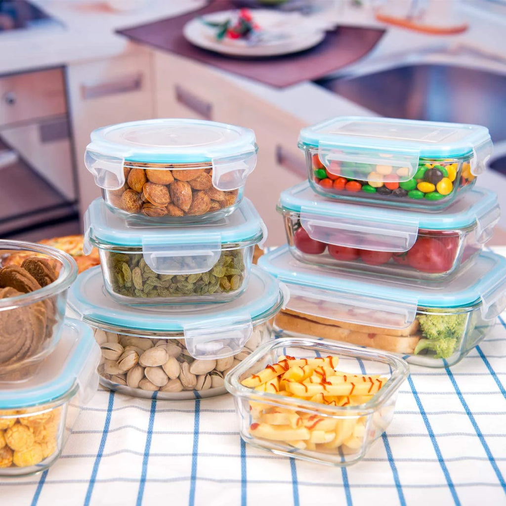 9 Pc Glass Food Storage Containers with Lids N2271