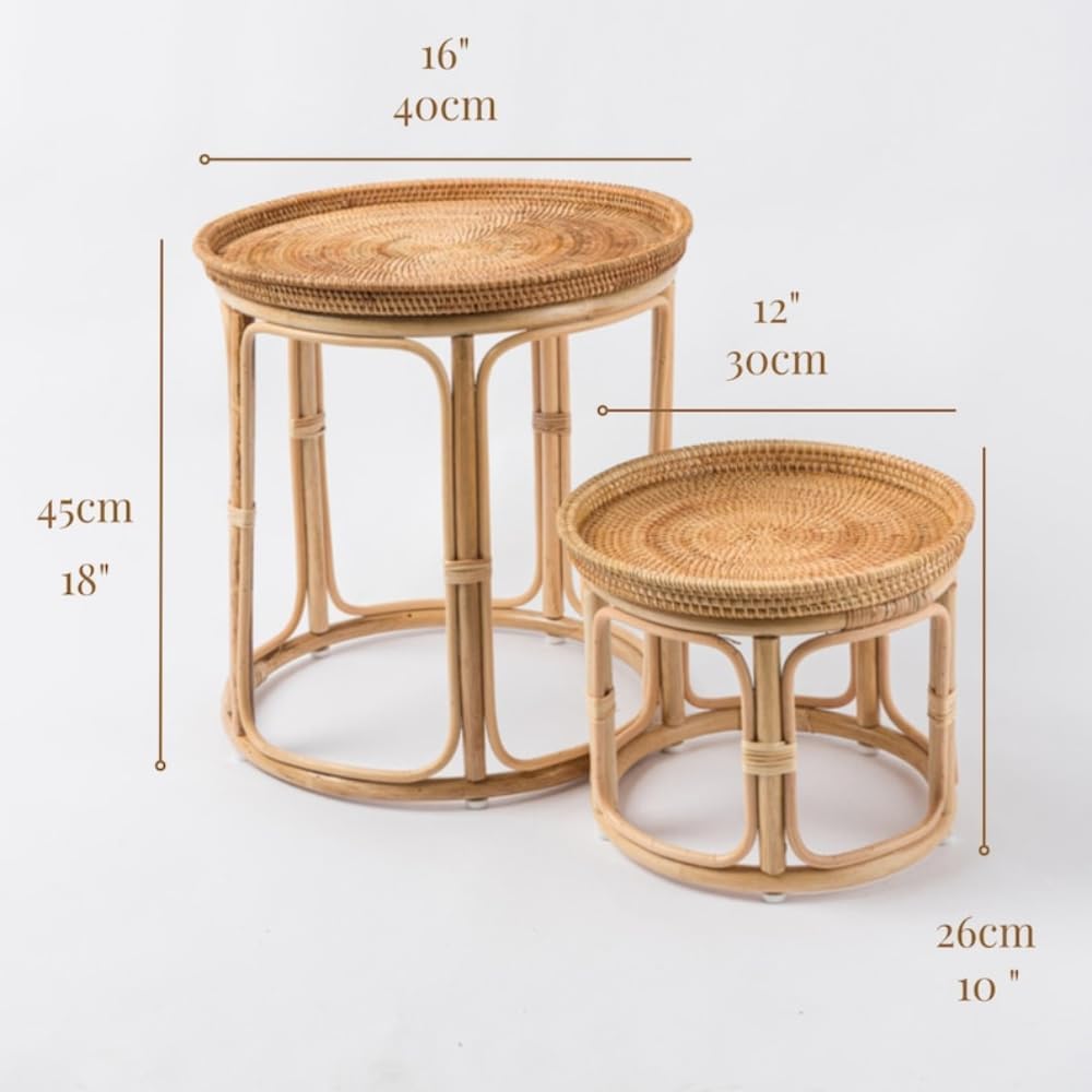 Rattan Side Table Set L777053