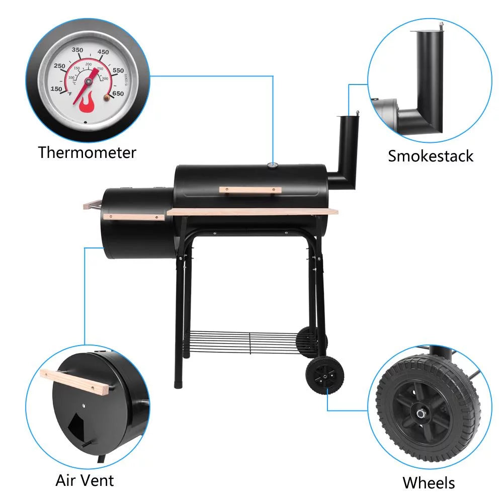 Outdoor Charcoal Grill Offset Smoker A714132