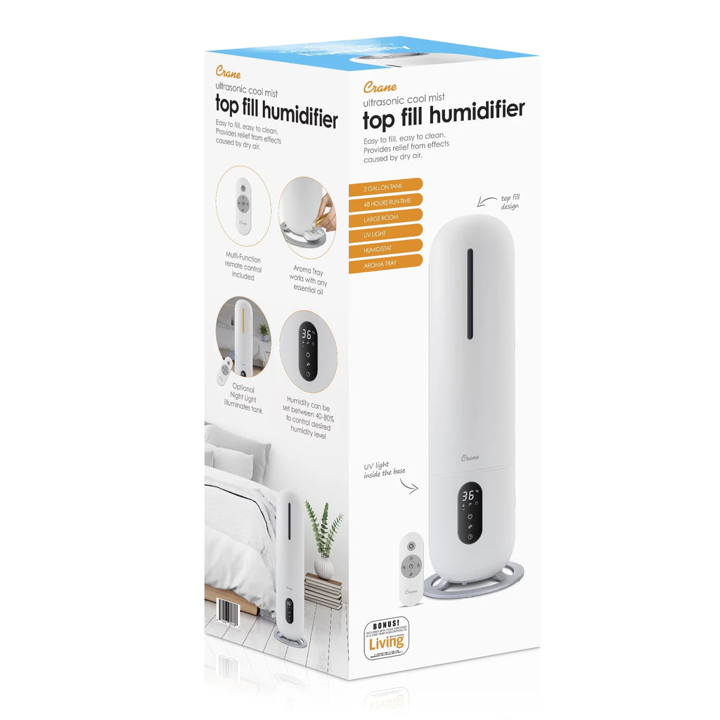 White 2 Gallon Cool Mist Humidifier S335