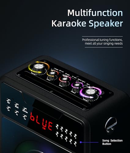Portable Bluetooth Karaoke Machine with 2 Microphones and LED Lights G911793
