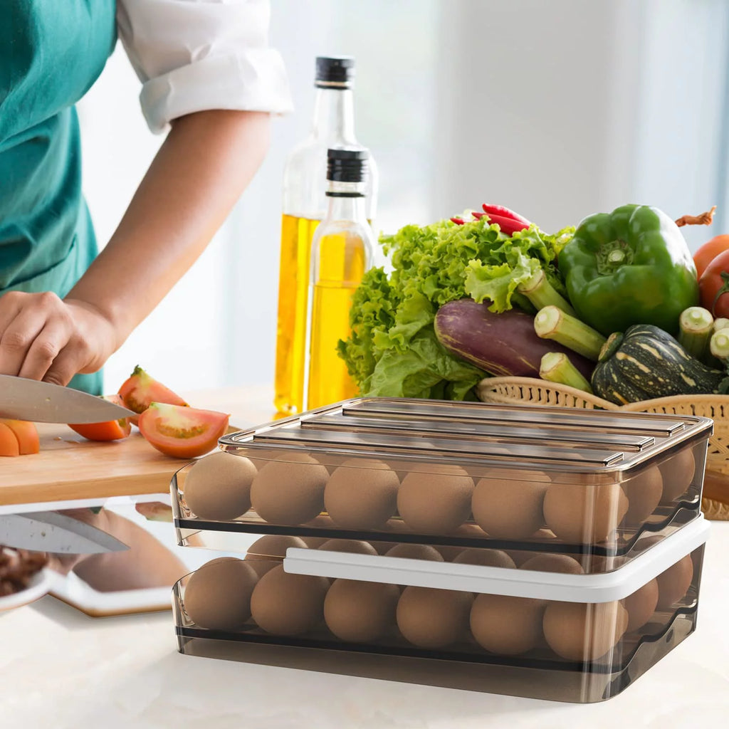 Crystal Gray Plastic Egg Storage Container (3 Layers) N113458