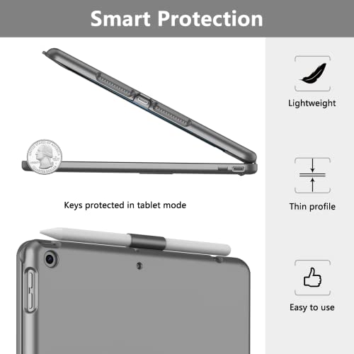 Rose Gold Keyboard Case for iPad 10.2 9th/8th/7th Gen with Pencil Holder X28574
