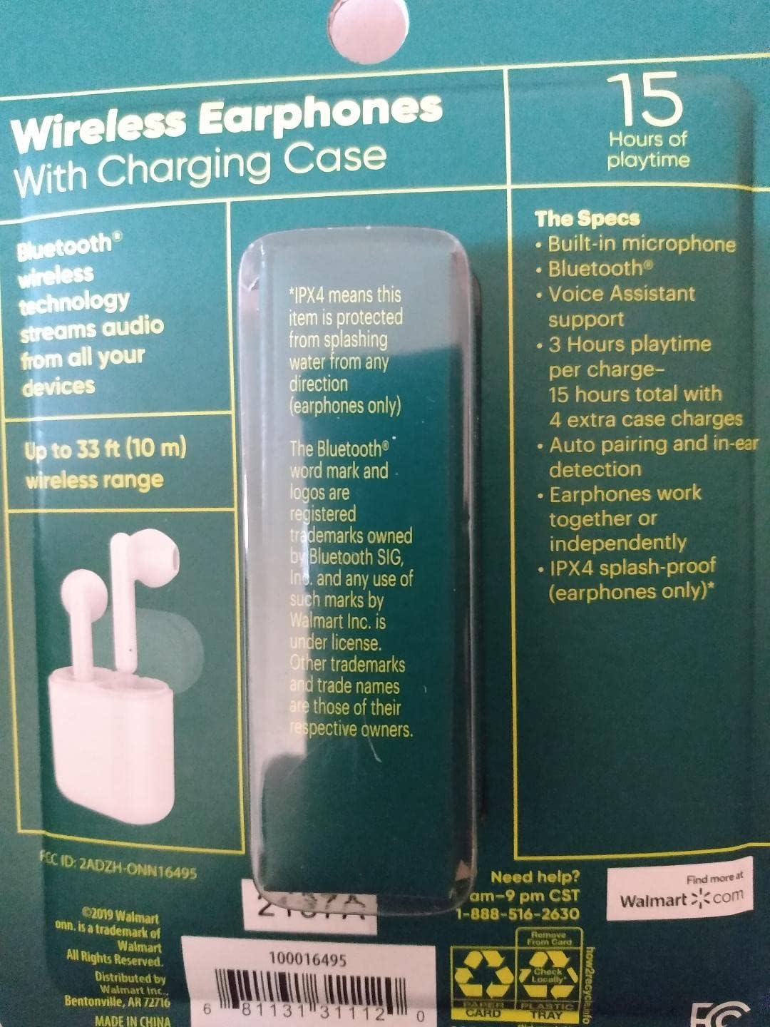 White Wireless Earphones with Charging Case R6524