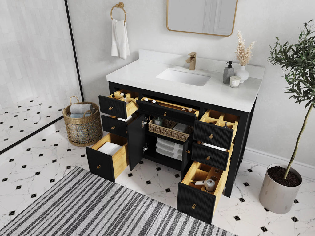 Black Free Standing Single Sink Bathroom Vanity I9196
