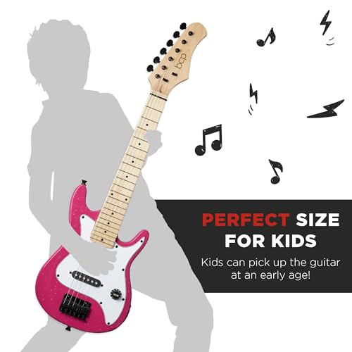 30in Kids Electric Guitar Starter Kit with 5W Amplifier, Strap, Gig Bag, Strings, Picks - Metallic Blue S30950