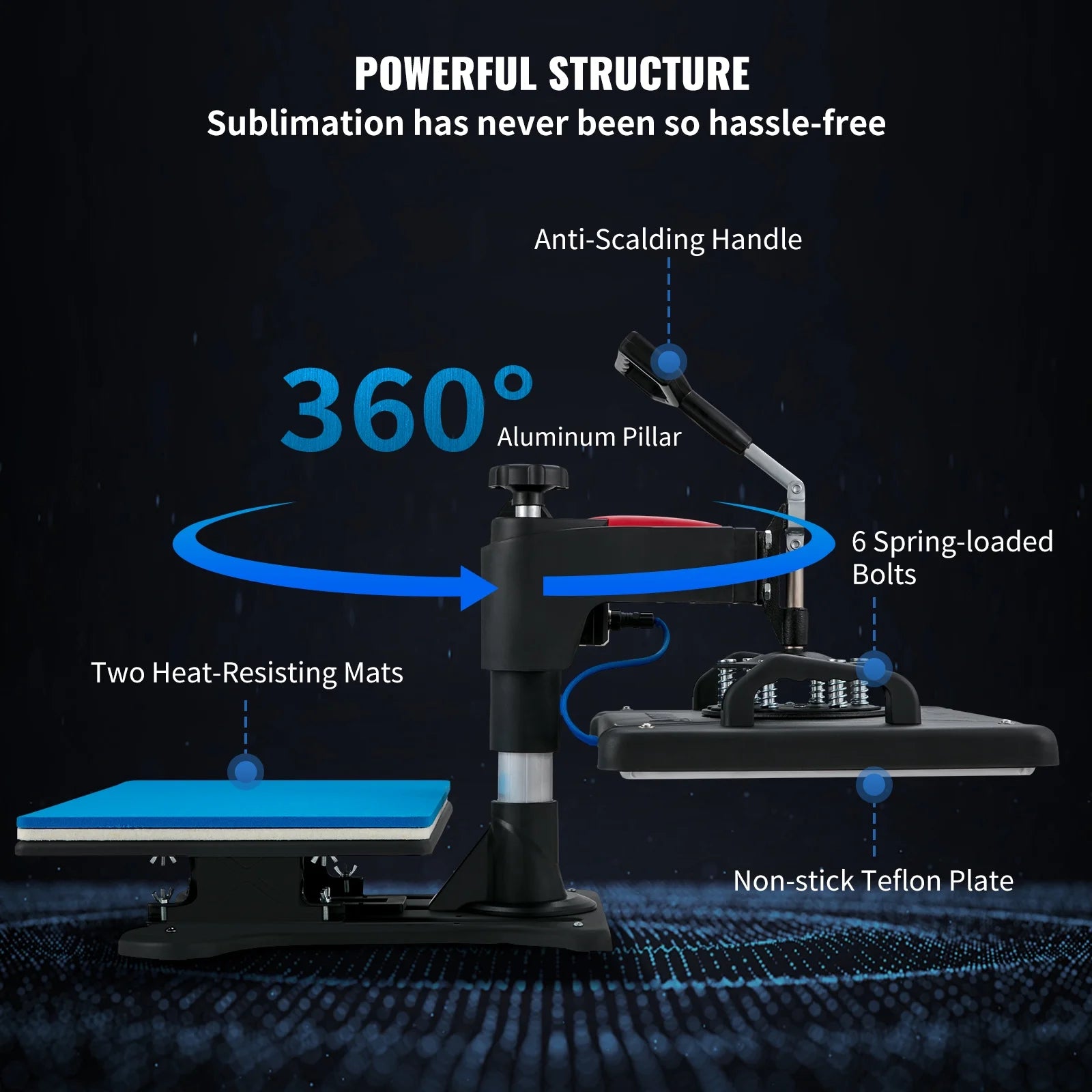 12x15inch 5IN1 Clamshell Sublimation Heat Press Machine with Teflon Coated K33477