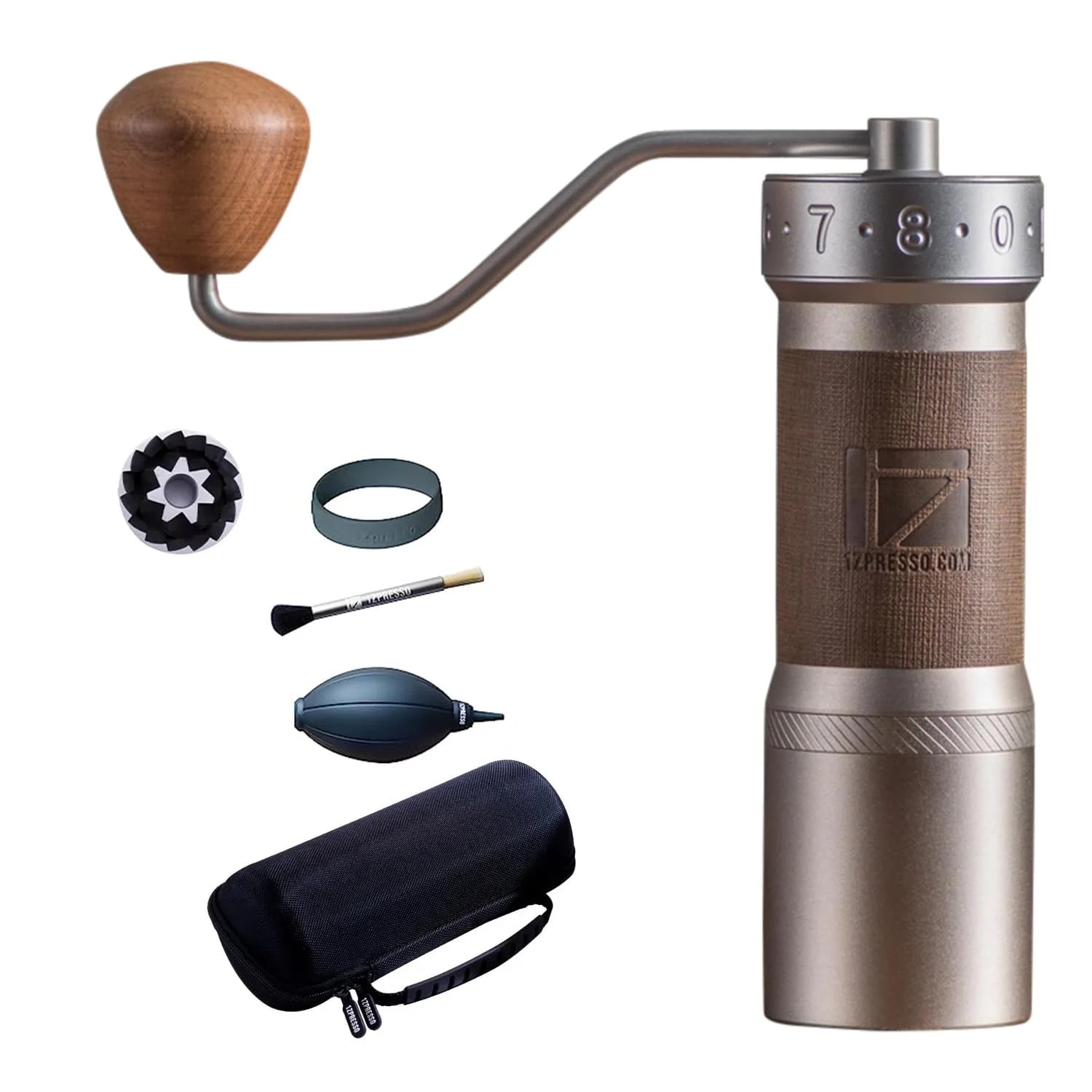 Silver Manual Coffee Grinder with Conical Burr E44170