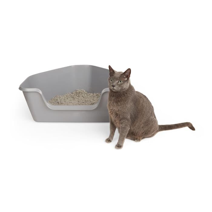 Grey High-Back Corner Litter Box E296