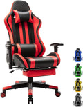 Gaming Chair with Footrest, Ergonomic Office Chair, Black/Red O2494