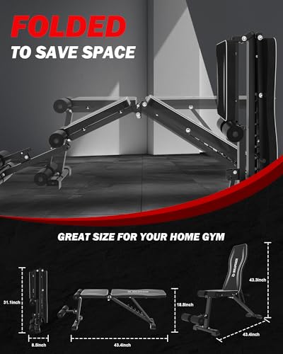 Adjustable Weight Bench 700LBS Weight Capacity W1214