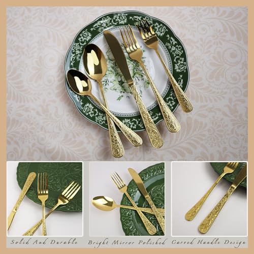 20 Pieces Gold Stainless Steel Flatware Set N683