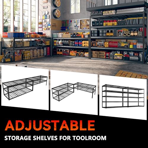 60" W x 24" D x 72" H Heavy Duty Adjustable Metal Shelving B468