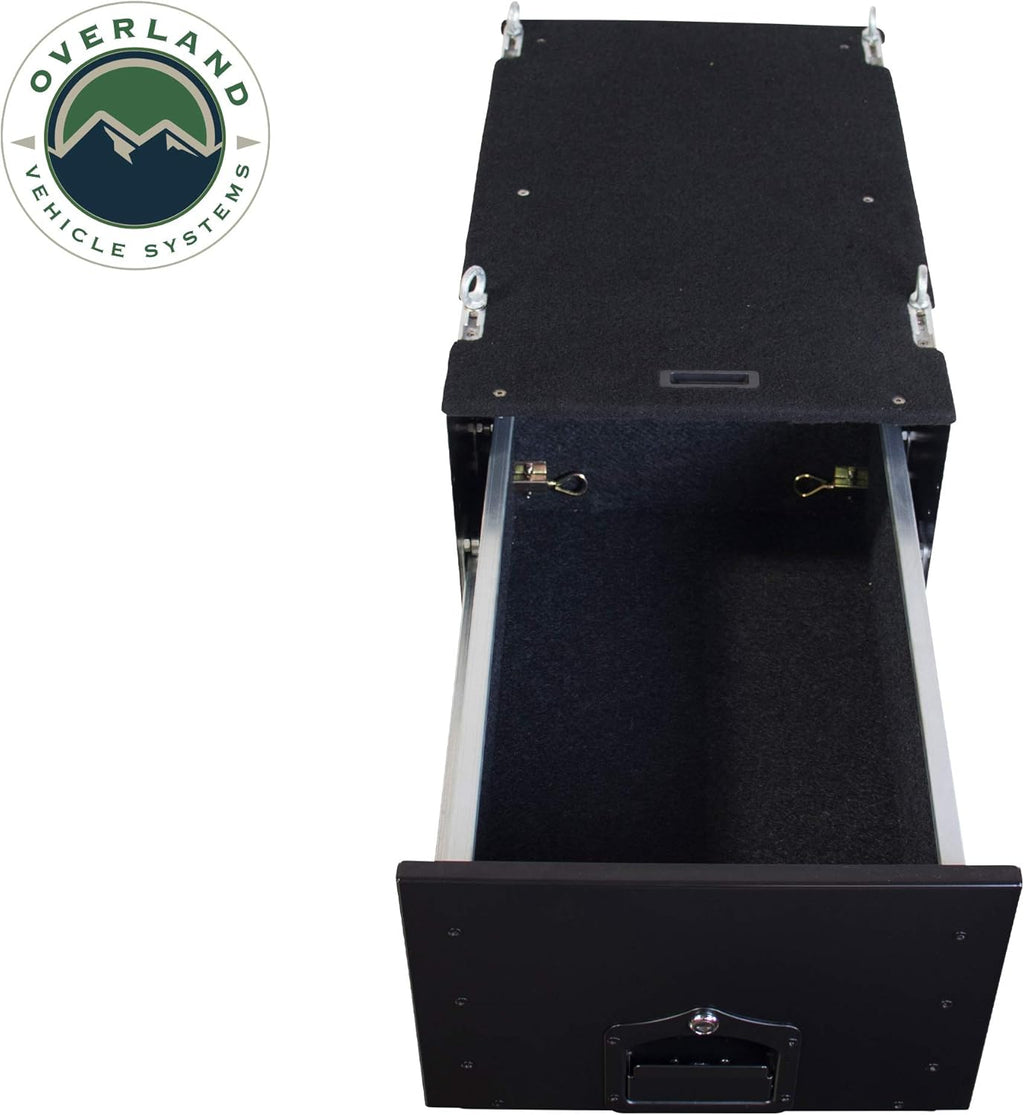 Black Powder Coat Cargo Box With Slide Out Drawer & Working Station S1052