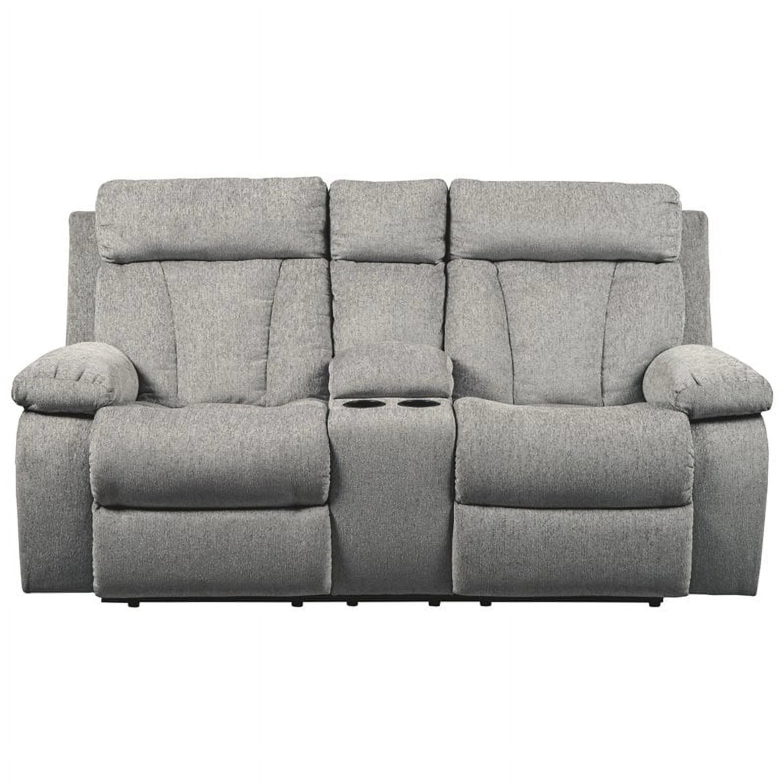 Contemporary Reclining Loveseat with Console in Fog N295148