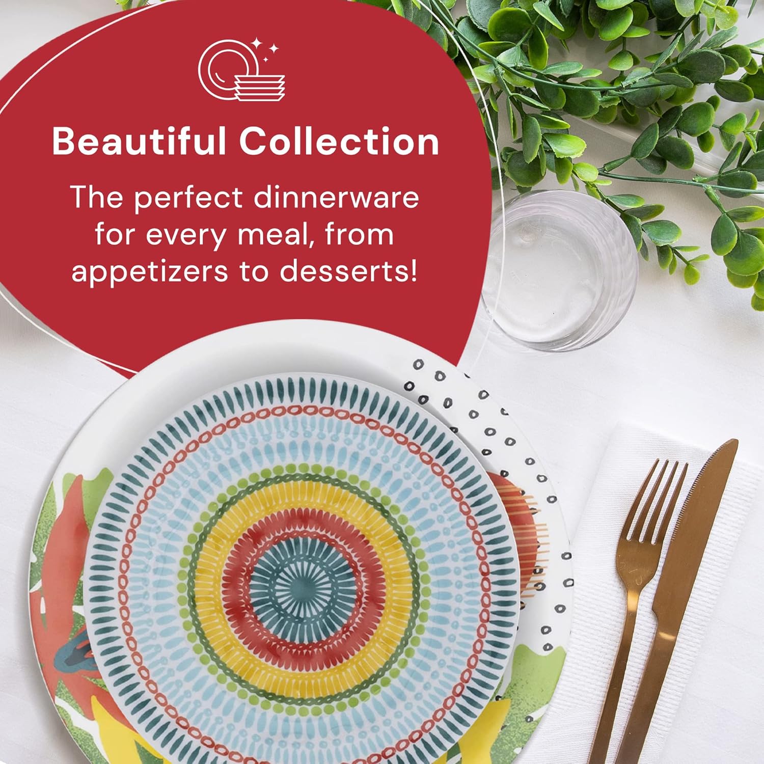 12-Piece Melamine Plates and Bowls Set R673266