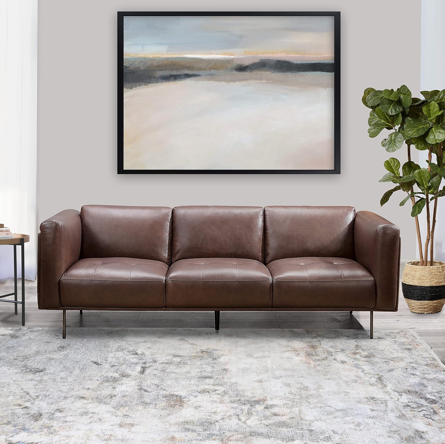 Brown Leather Sofa K6187