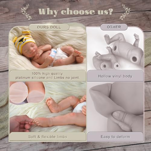 16 Inch Full Platinum Silicone Reborn Baby Doll J931