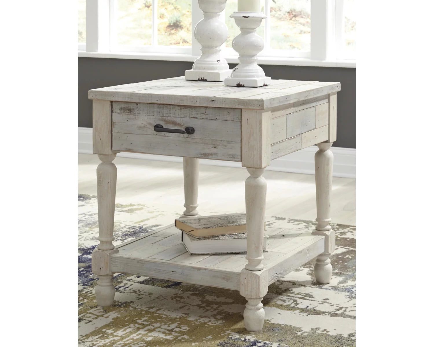 Whitewash End Table C535