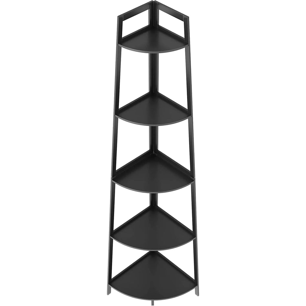 Black 5-Tier Corner Bookshelf A2444