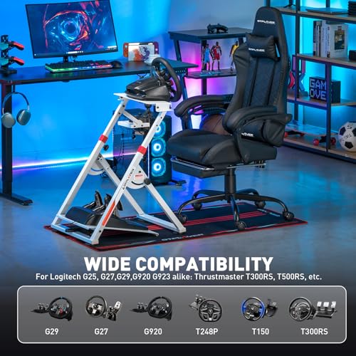 Black Sim Racing Wheel Stand with Shifter Mount O872619