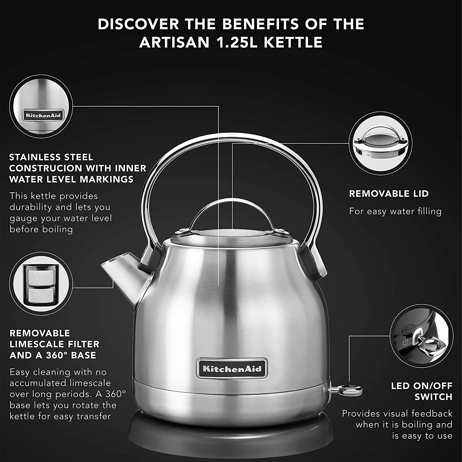 Stainless Steel Electric Kettle and 4 Slice Toaster O289