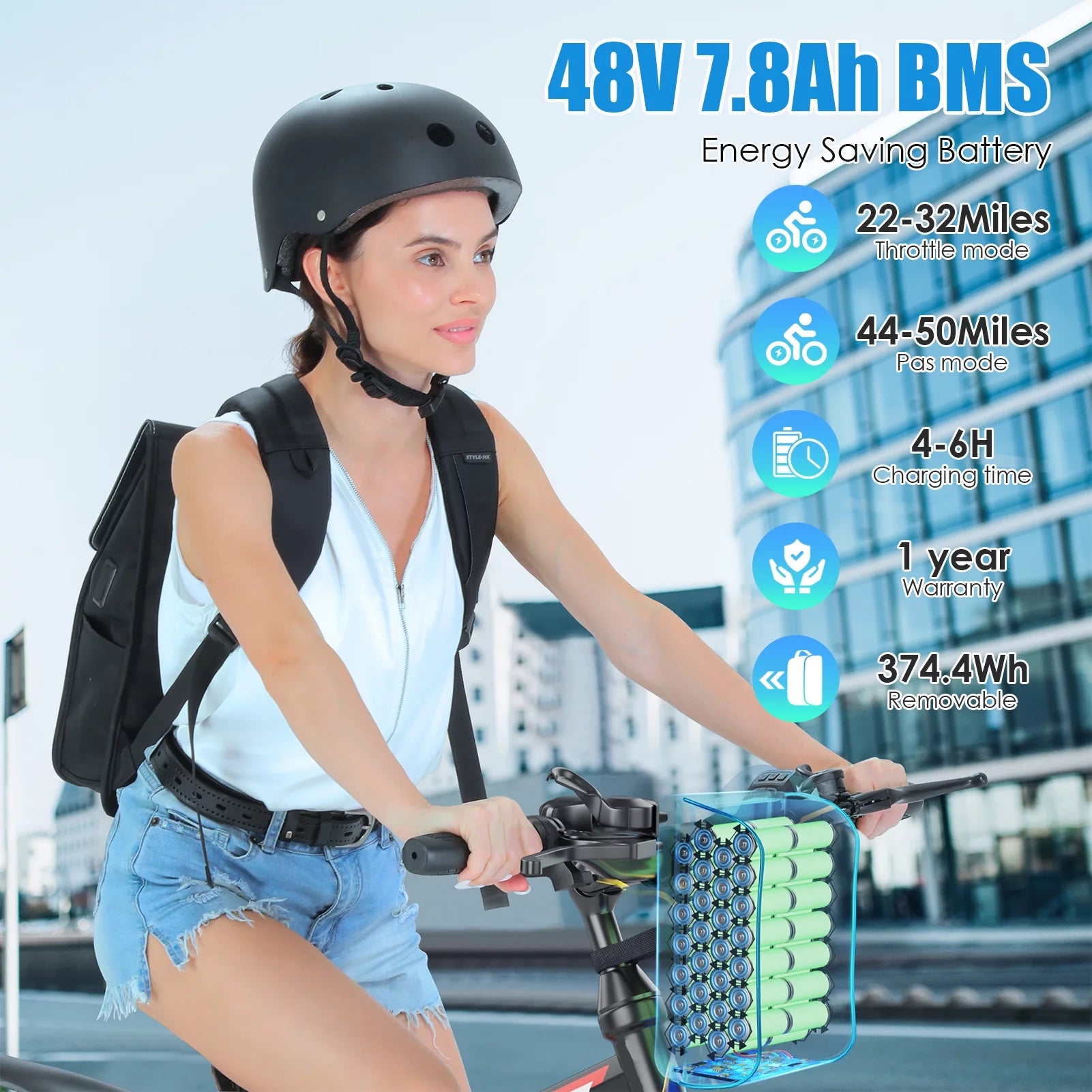 500W 26" Electric Folding Mountain Bike with 48V 7.8Ah Battery, 21 Speed, Full Suspension V81526
