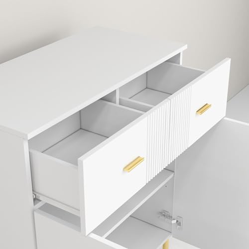 2 Door Sideboard with 2 Drawers and Shelves White N2732