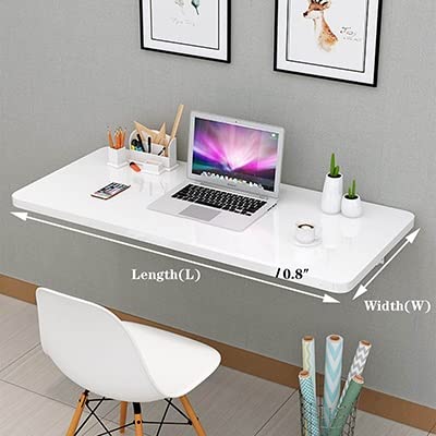 Heavy Duty Wall-Mounted Drop-Leaf Table White L90xW50cm M687
