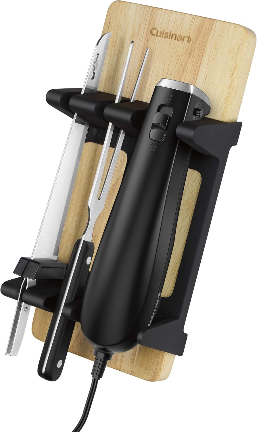 Stainless Steel Black Electric Knife with Cutting Board U82113