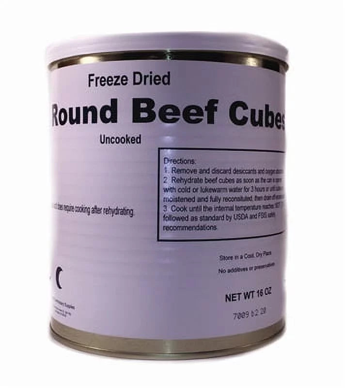 Freeze Dried Top Round Beef Cubes #10 Can Q88571