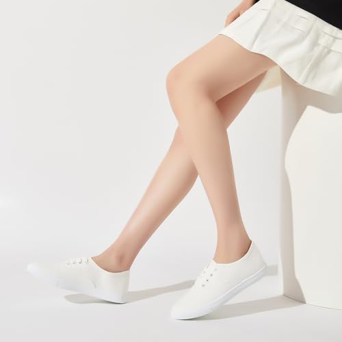 White Low Top Canvas Sneakers Z683