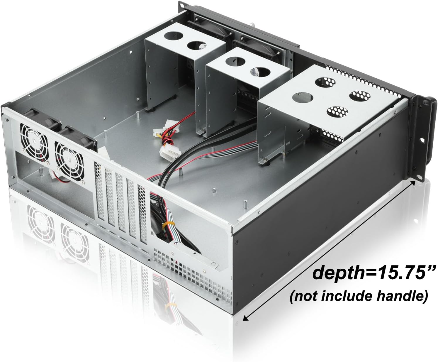 3u Rackmount Server Chassis with 3x5.25 Support PS2 PSU Side 80mm Fan Dust Filter Bracket Q361