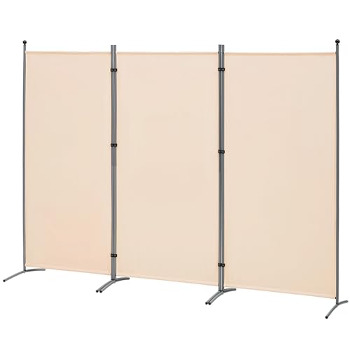 3 Panel Folding Fabric Room Divider, 102" W x 71" H (Black) R846772