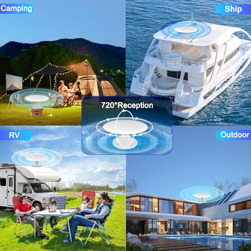720° Long Range Omni Directional Digital HD TV Antenna with Signal Booster and 35ft Cable N4882