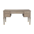 Gold Accent 5-Drawer Wood Desk Grey D389895