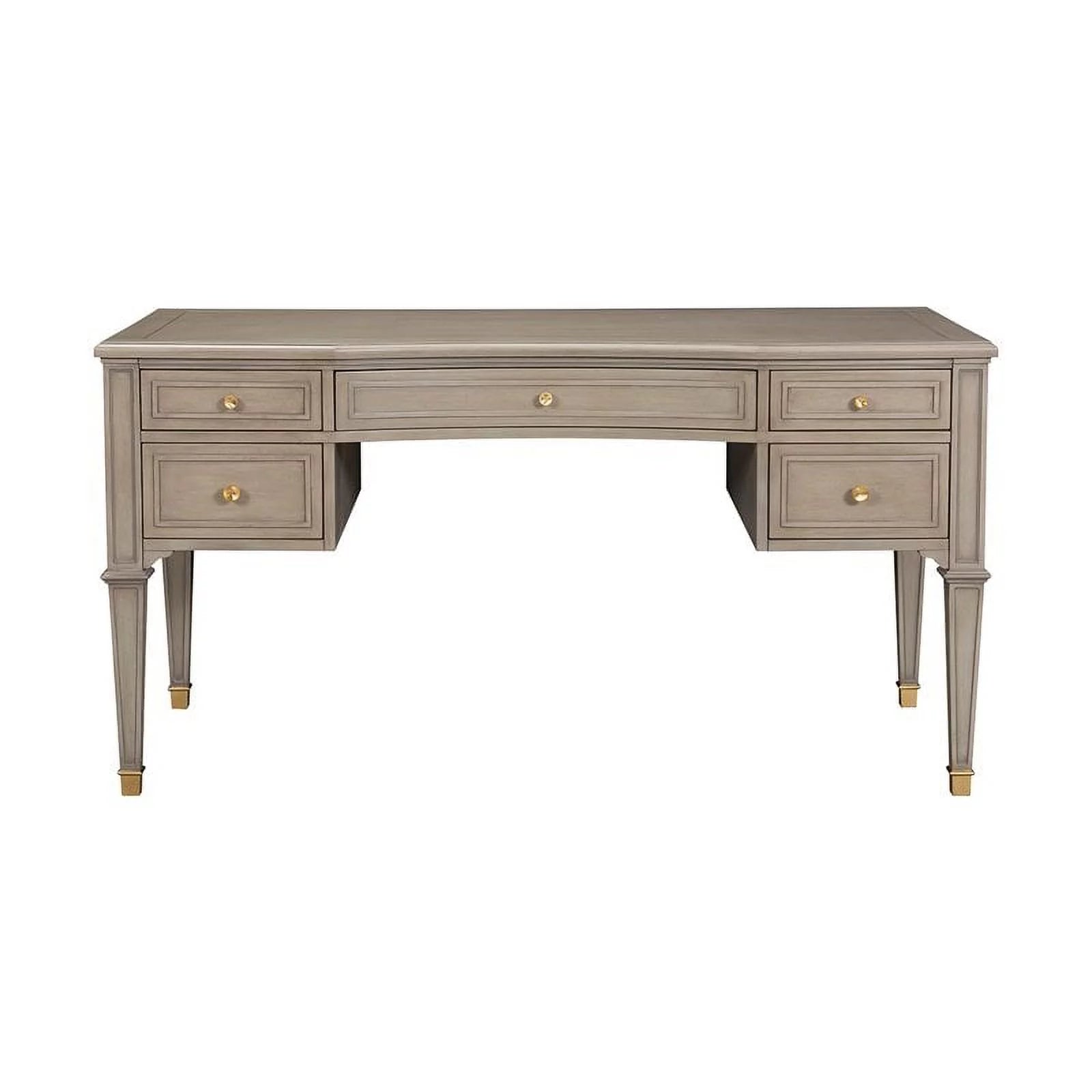 Gold Accent 5-Drawer Wood Desk Grey D389895