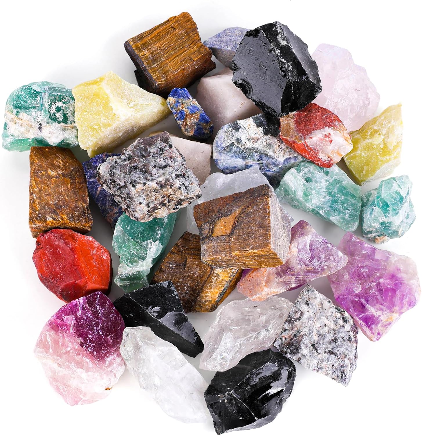 3LB Assorted Natural Stone Mix Raw Gemstone Rough Stones Crystals D126543