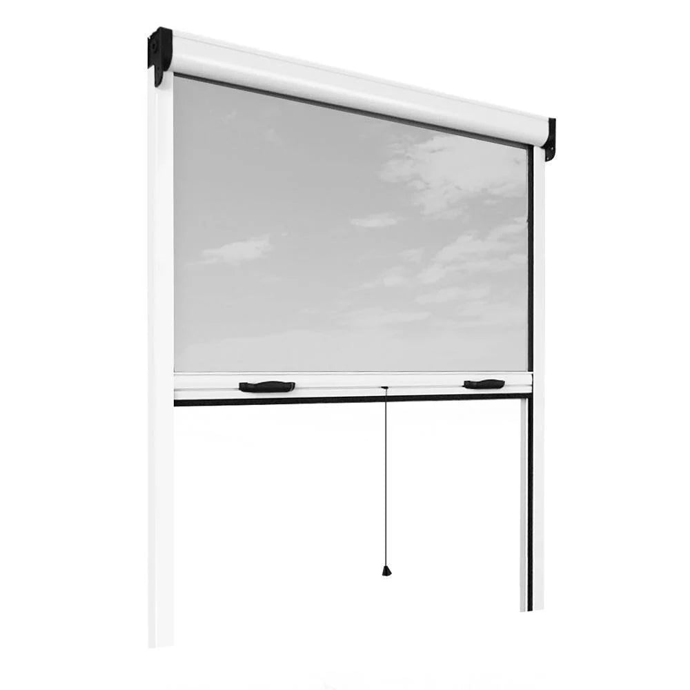 Retractable Bug Screen 31 in. x 67 in. White Aluminum Fiberglass Window Insect Screen G304669