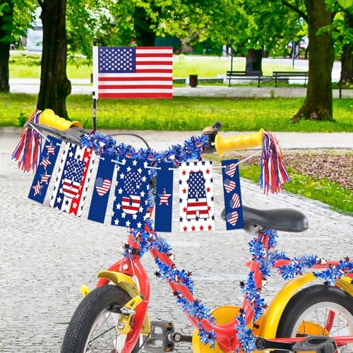 American Flag Bike Decorations with Ribbon Streamers S3134