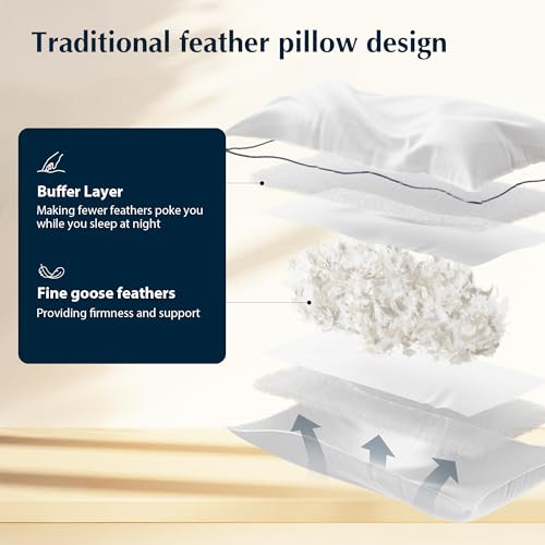 King Size 2 Pack Feather and Down Pillows A3639