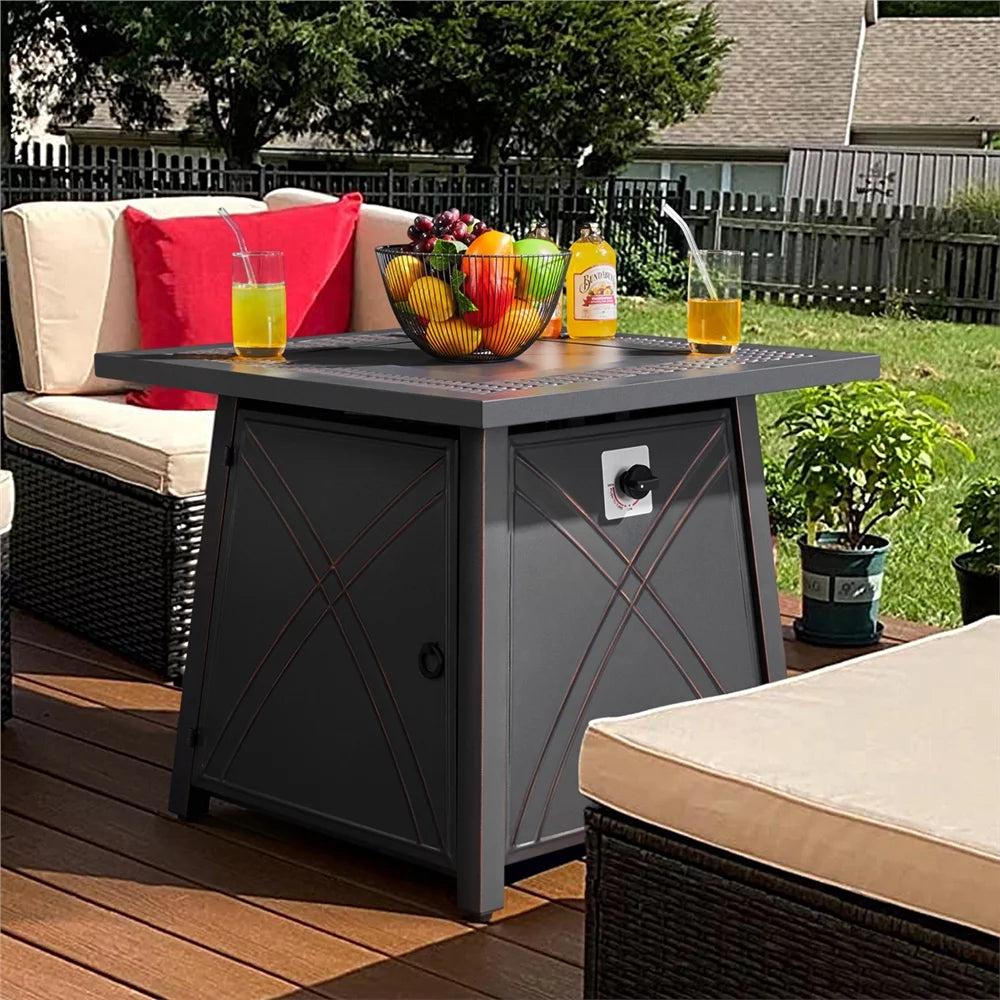 Copper Propane Fire Pit Table C555865