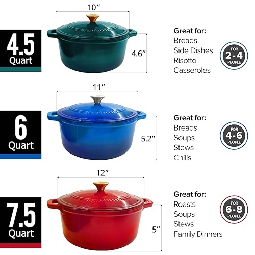 6qt Enameled Cast Iron Dutch Oven with Lid S3542